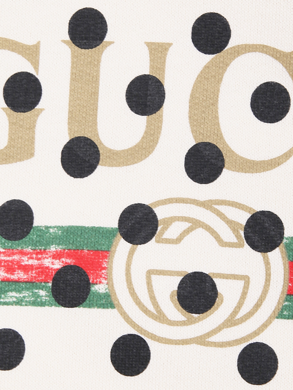 Свитшот из хлопка с принтом Gucci  –  Деталь  – Цвет:  Белый