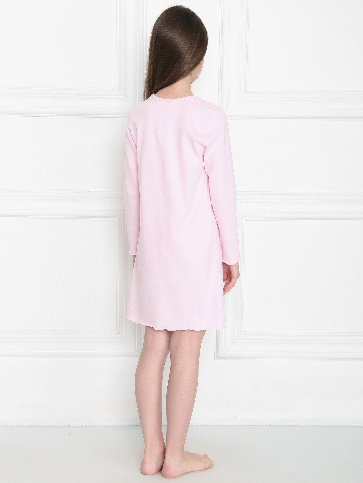 Ночная рубашка из хлопка с узором Sanetta  –  МодельВерхНиз1  – Цвет:  Розовый