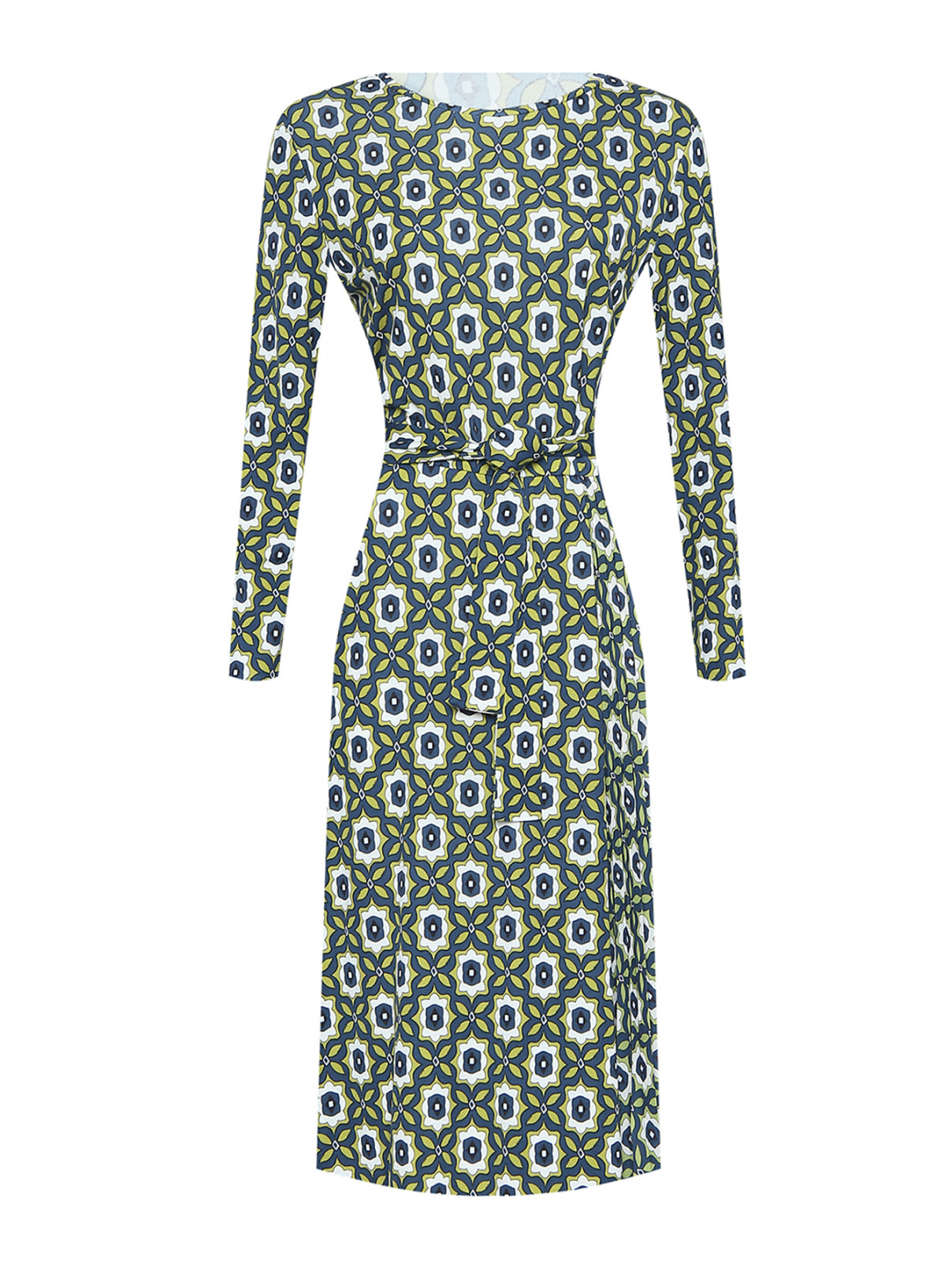 Трикотажное платье с узором Weekend Max Mara  –  Общий вид  – Цвет:  Узор