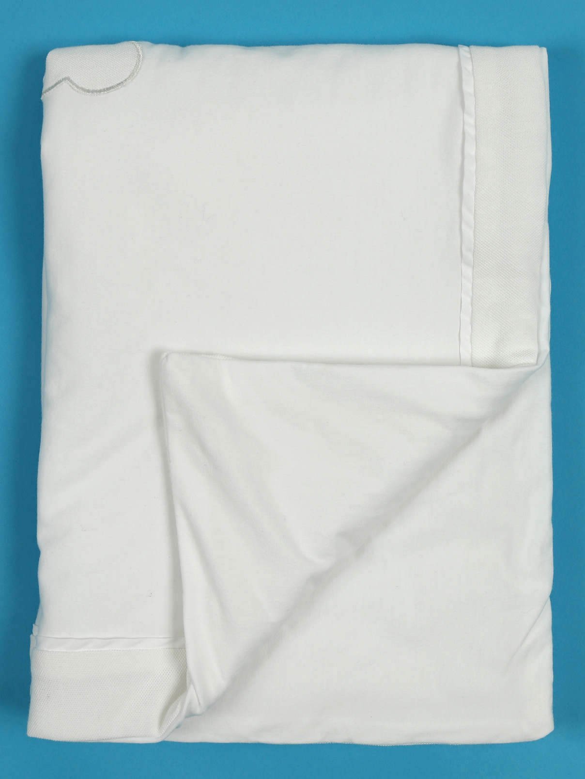 Одеяло из хлопка с вышивкой и аппликацией Nanan  –  Общий вид  – Цвет:  Белый