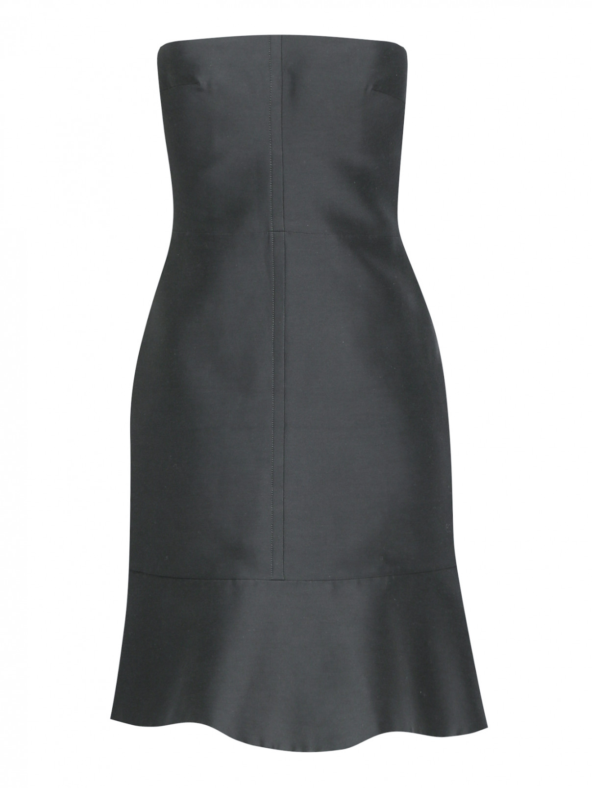 Платье-мини из смешанного шелка Giambattista Valli  –  Общий вид  – Цвет:  Черный