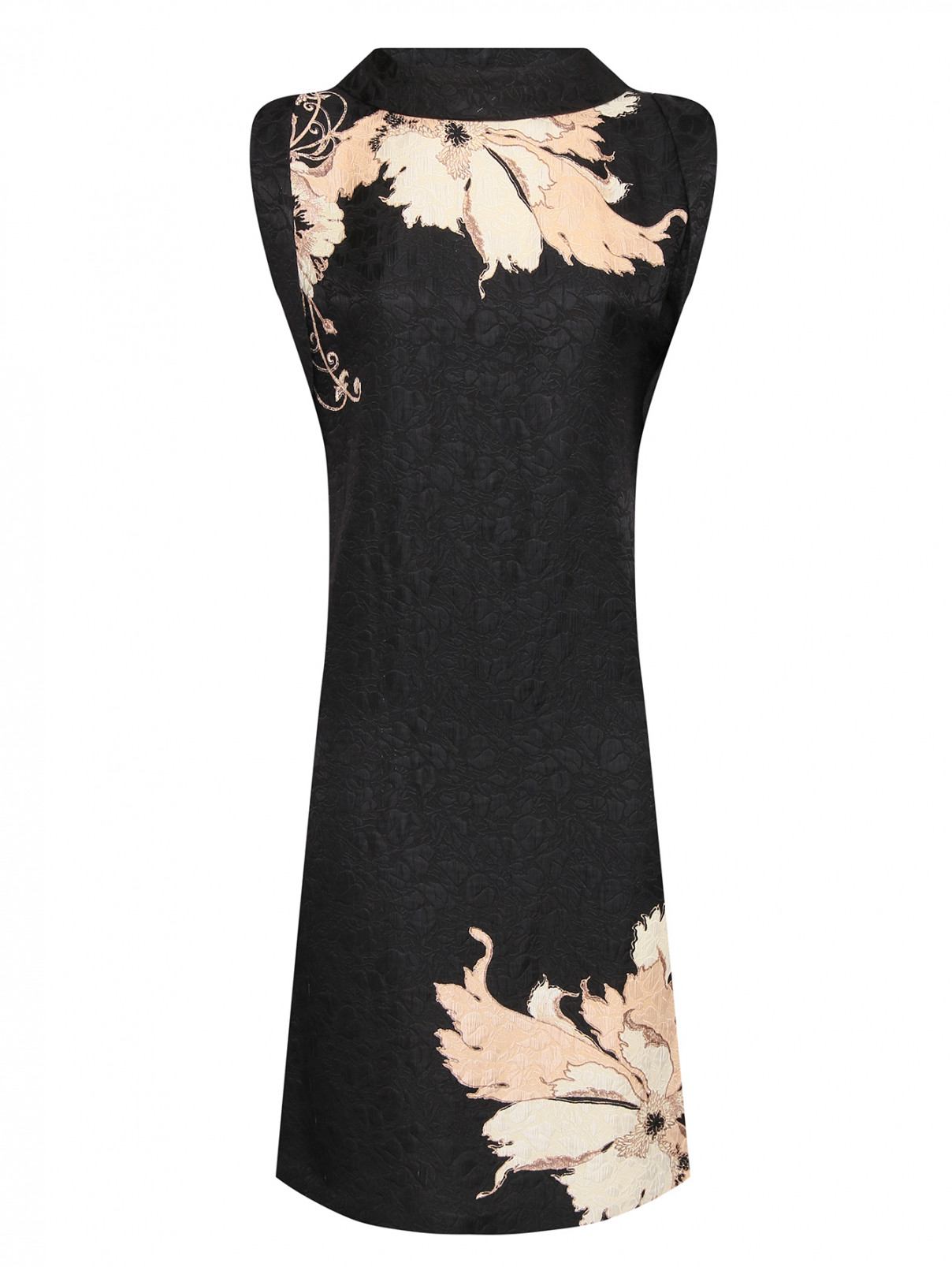 Платье из шерсти, вискозы и шелка с узором Etro  –  Общий вид  – Цвет:  Черный