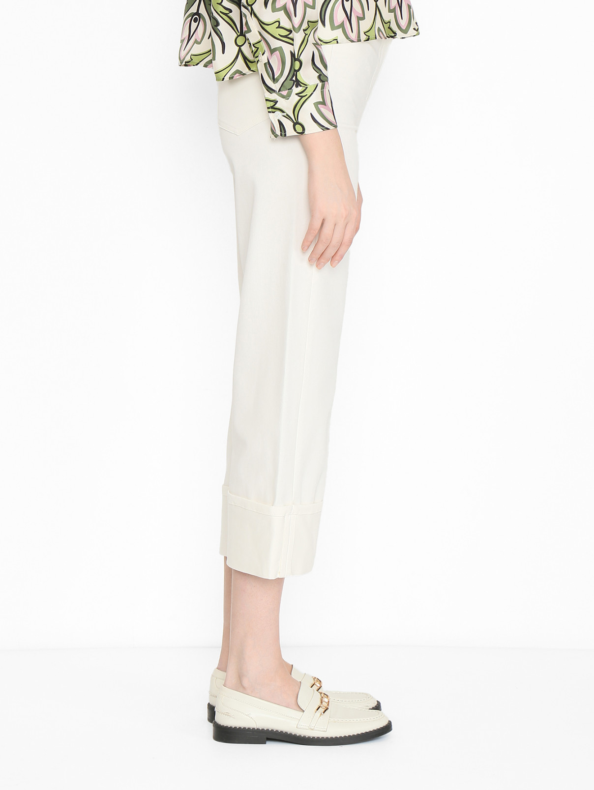 Однотонные джинсы из хлопка Max Mara  –  МодельВерхНиз1  – Цвет:  Белый