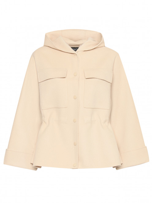 Укороченное пальто на кнопках с капюшоном и кулиской Weekend Max Mara - Общий вид