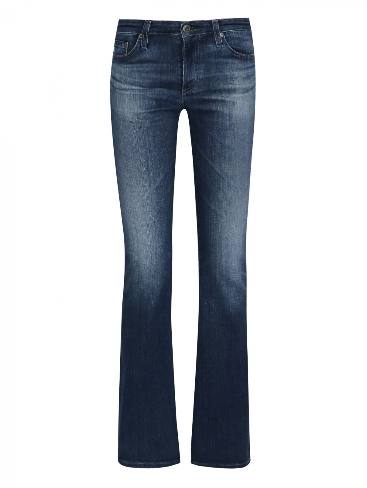 Джинсы клеш с потертостями AG Jeans  –  Общий вид  – Цвет:  Синий