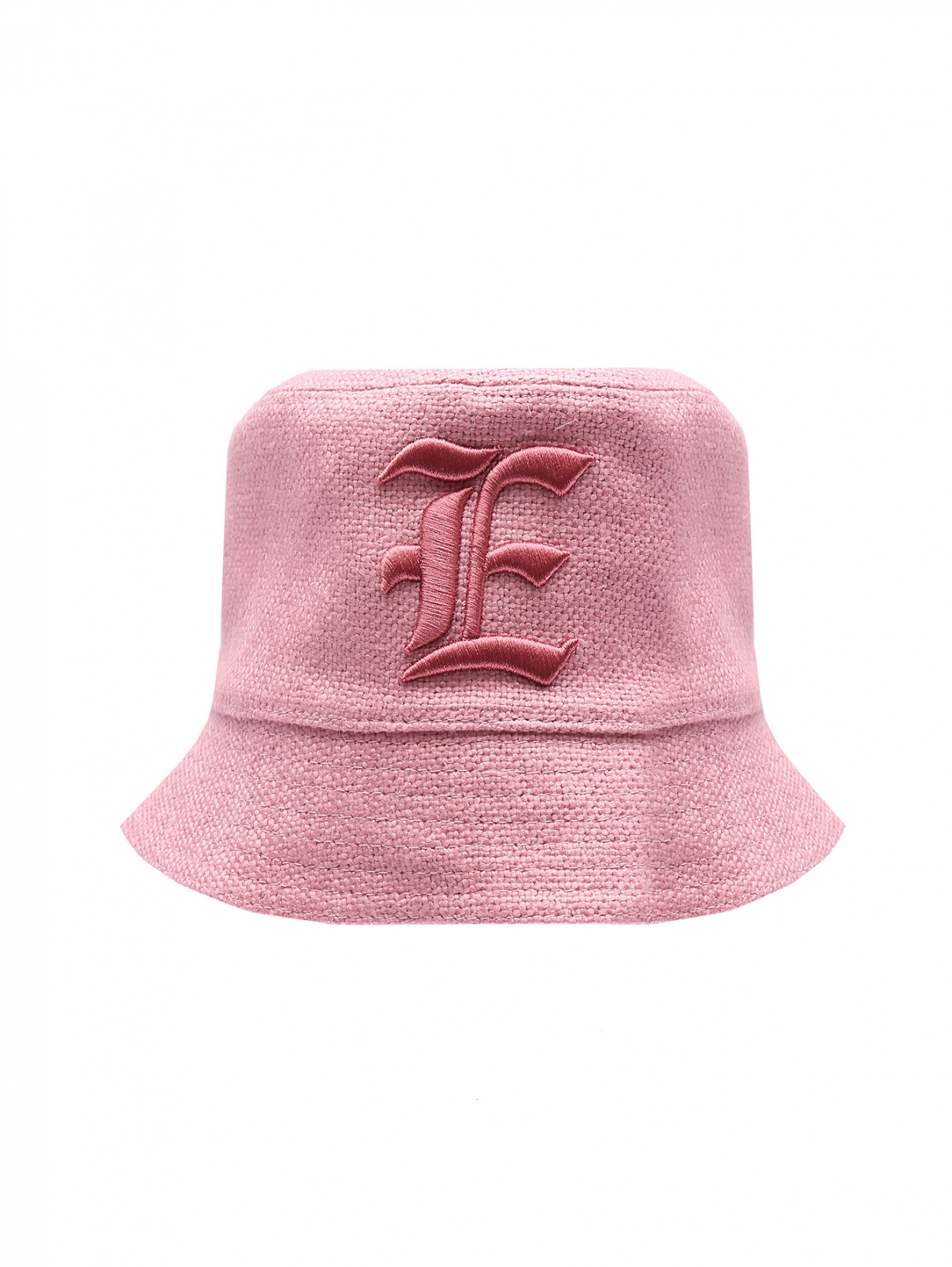 Панама из смешанного льна с вышивкой Ermanno Scervino  –  Общий вид  – Цвет:  Розовый