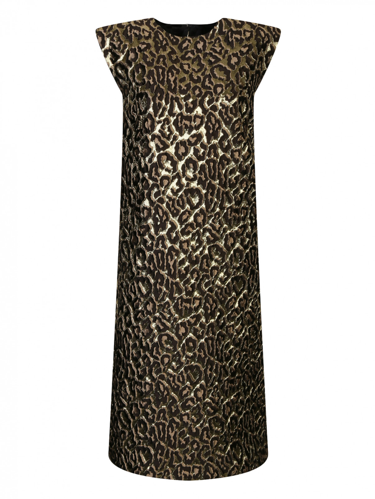 Платье с узором с боковыми карманами Rochas  –  Общий вид  – Цвет:  Золотой