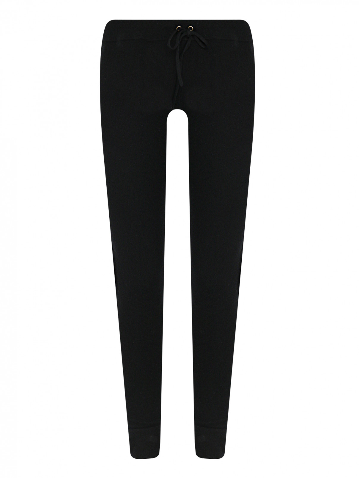 Трикотажные брюки из шерсти и кашемира на резинке Brown Allan  –  Общий вид  – Цвет:  Черный