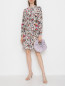 Платье-мини из шелка с цветочным узором Tory Burch  –  МодельОбщийВид