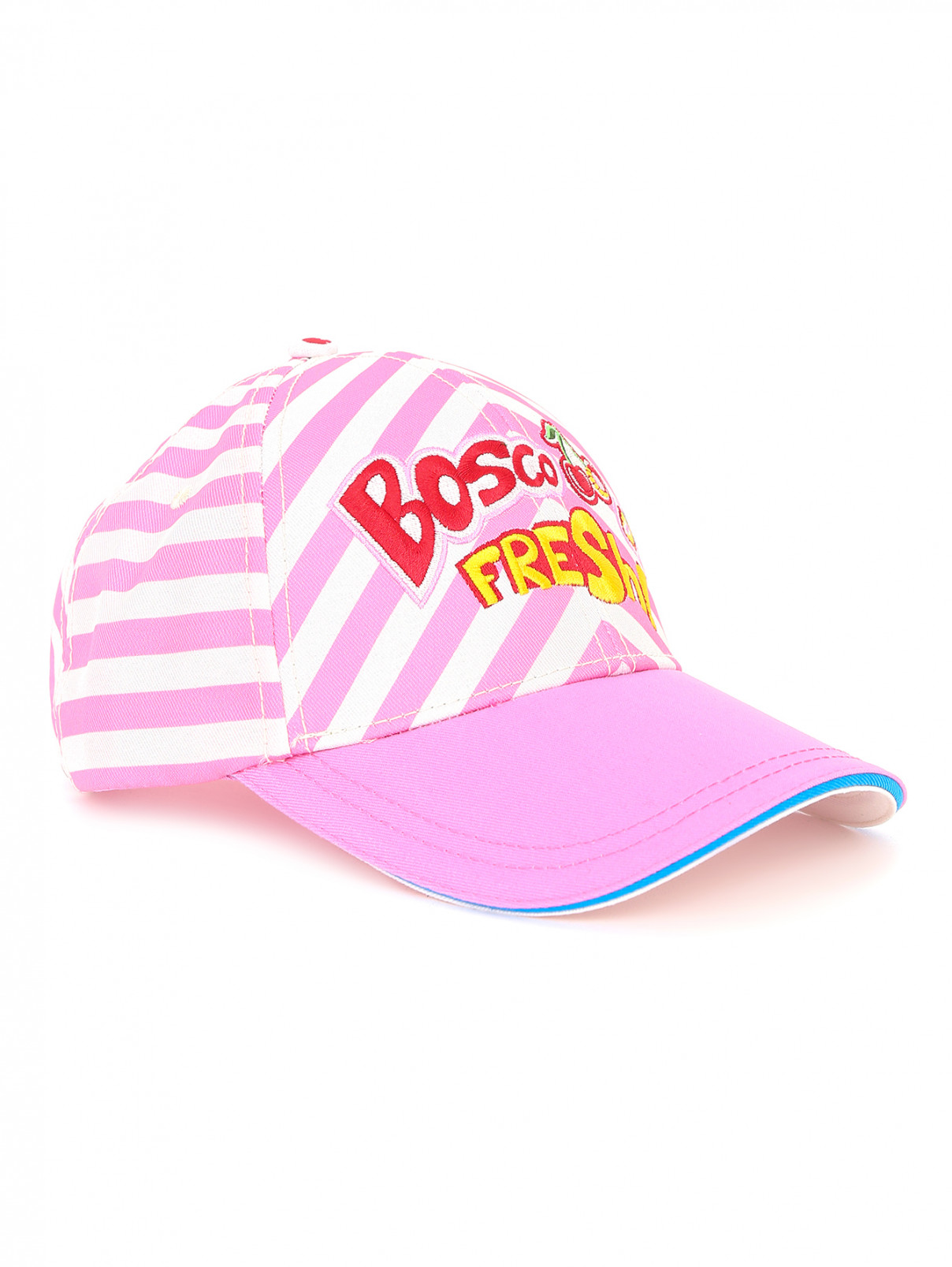 Бейсболка из хлопка с вышивкой BOSCO  –  Общий вид  – Цвет:  Розовый
