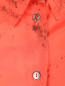 Блуза из шелка свободного кроя с узором JO NO FUI  –  Деталь