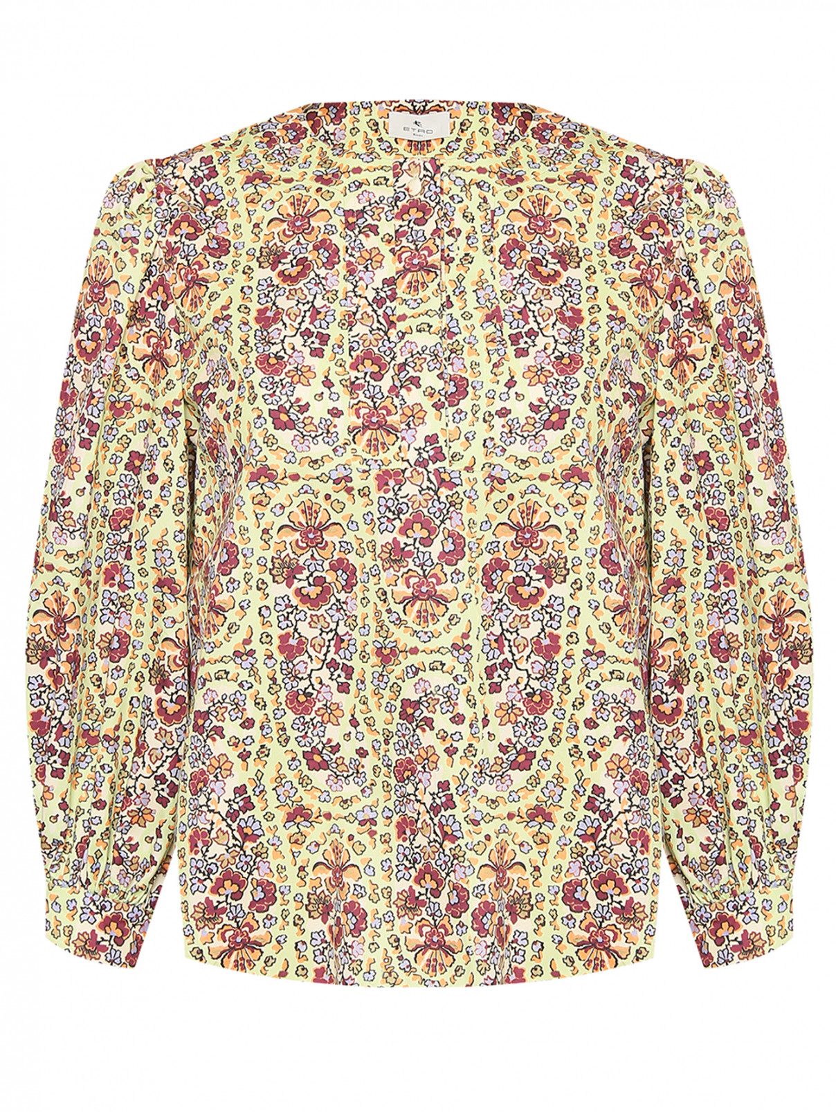 Блуза свободного кроя с цветочным узором Etro  –  Общий вид  – Цвет:  Желтый