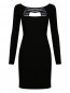Трикотажное платье-футляр с декором Versace Collection  –  Общий вид