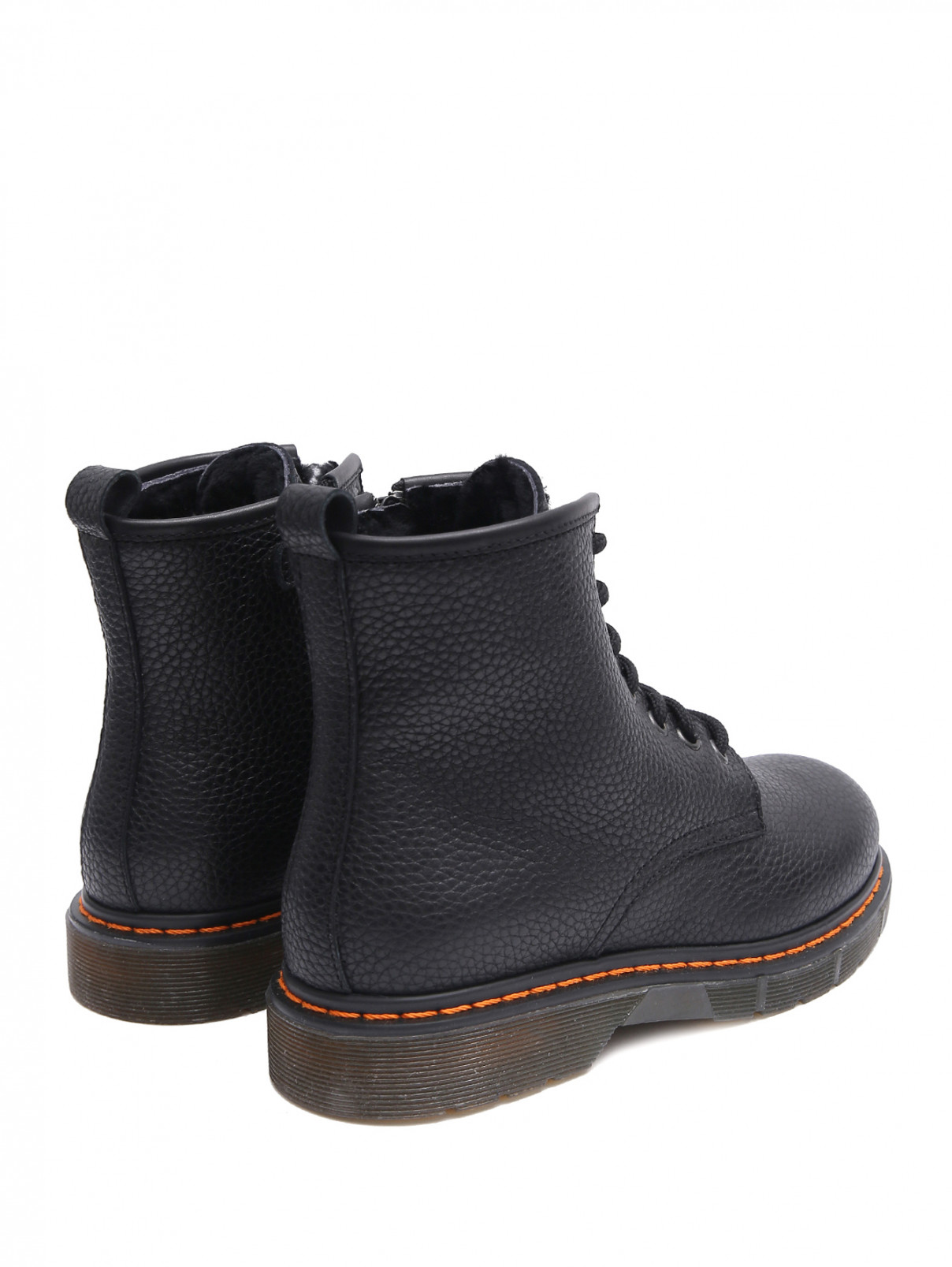 Кожаные ботинки с контрастной отстрочкой Gallucci  –  Обтравка2  – Цвет:  Черный