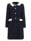 Пальто из шерсти и хлопка с декоративной отделкой Moschino  –  Общий вид