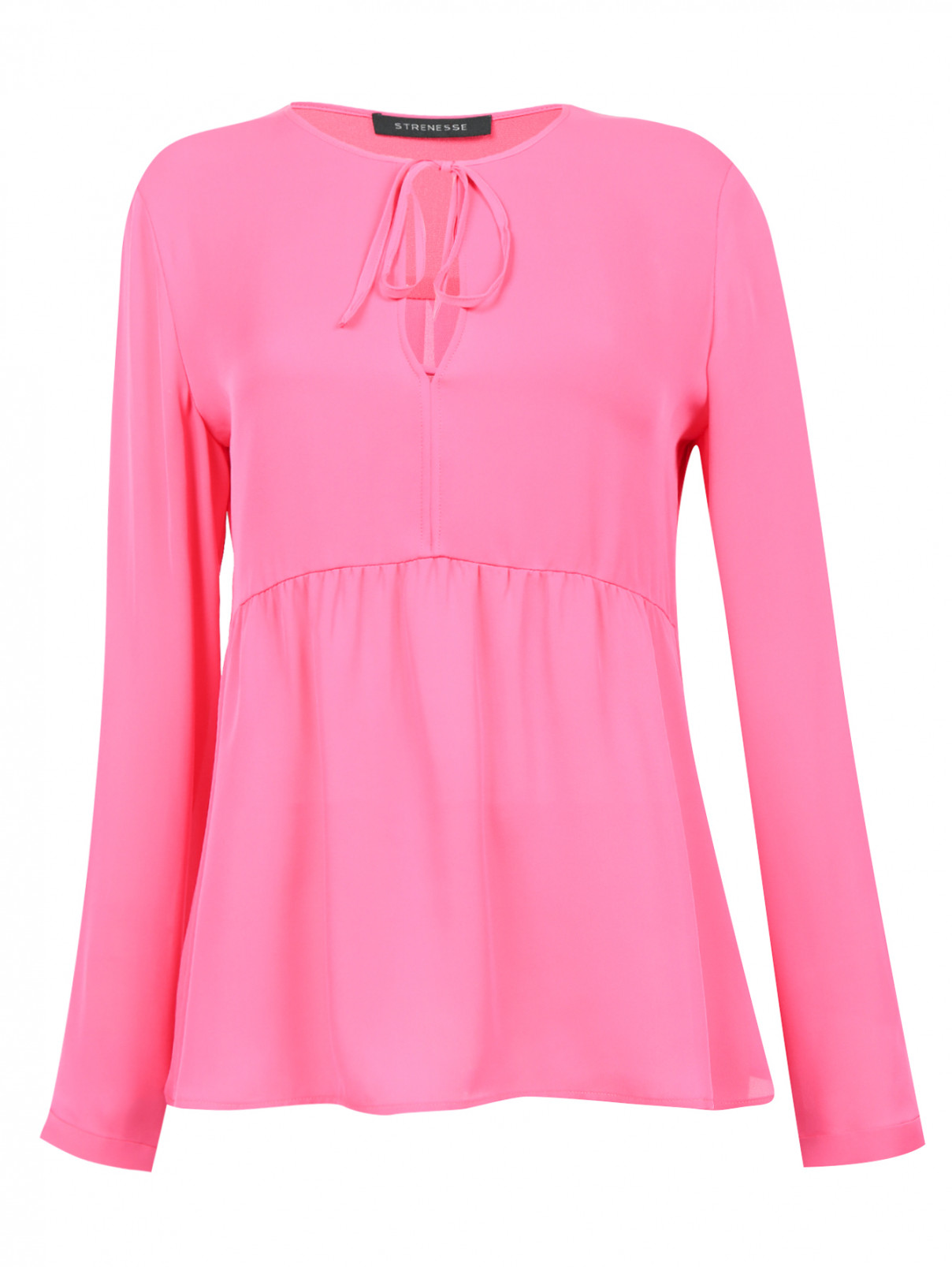 Блуза из шелка свободного кроя Strenesse  –  Общий вид  – Цвет:  Фиолетовый