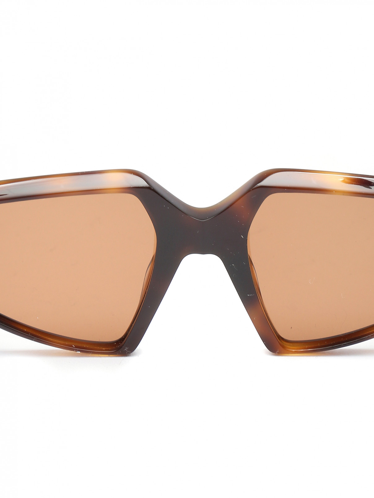 Очки солнцезащитные в пластиковой оправе с узором Max Mara  –  Деталь  – Цвет:  Коричневый
