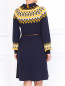 Платье из шерсти с кожаным поясом BOSCO  –  Модель Верх-Низ1