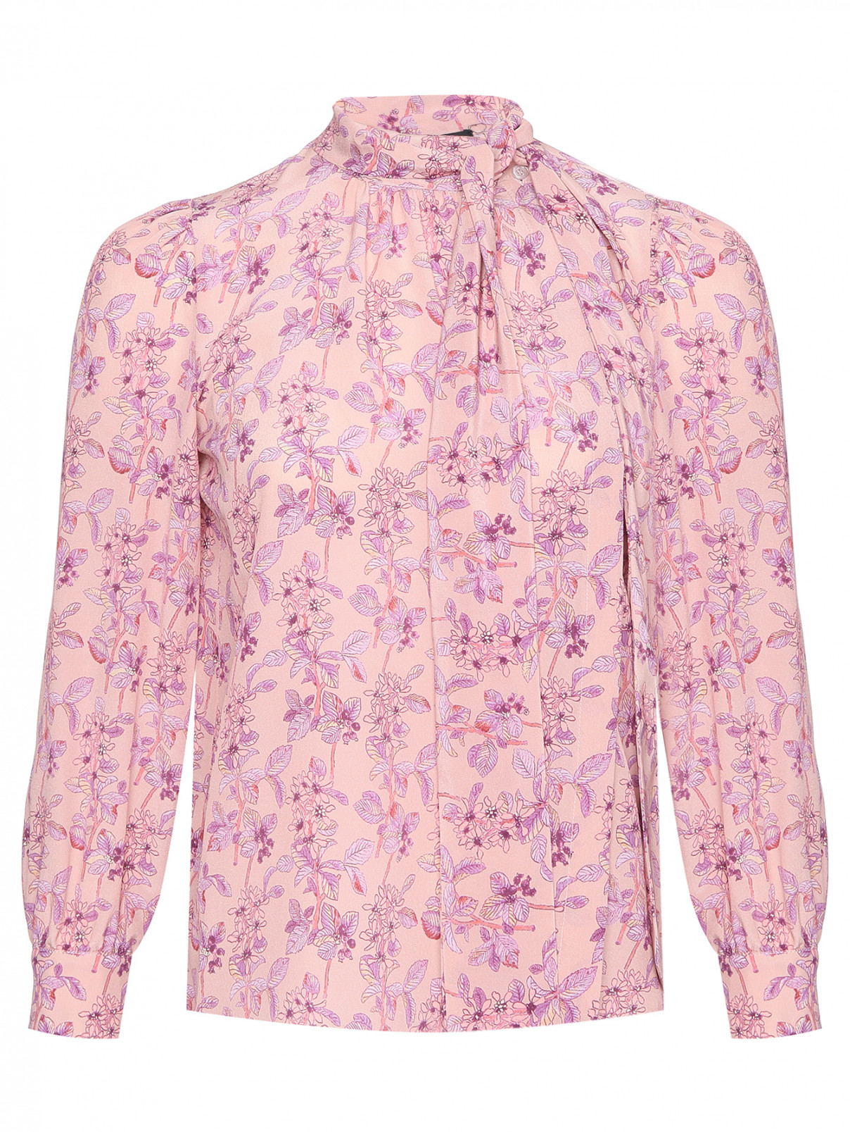 Блуза из шелка с узором Weekend Max Mara  –  Общий вид  – Цвет:  Узор