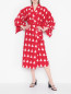 Платье-кимоно из хлопка с узором и вышивкой Kleed  –  МодельОбщийВид