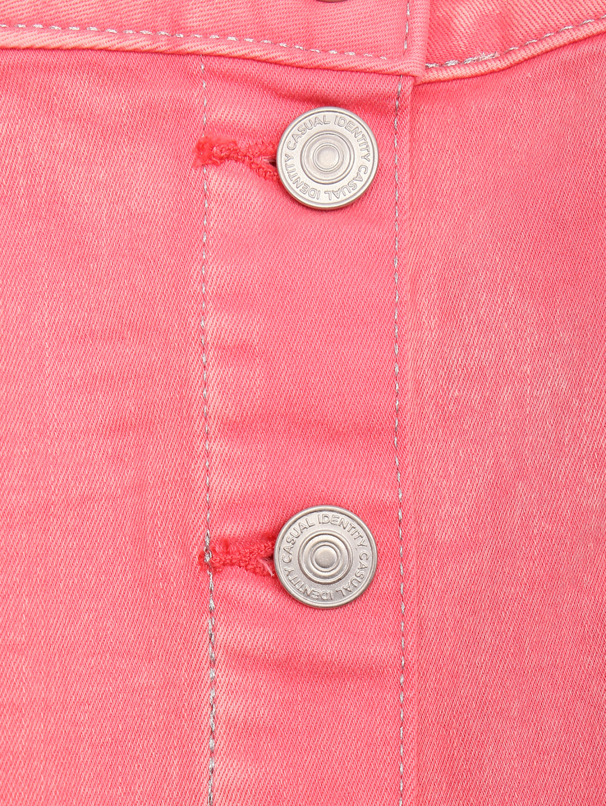 Юбка из хлопка на пуговицах с вышивкой Comma  –  Деталь1  – Цвет:  Розовый