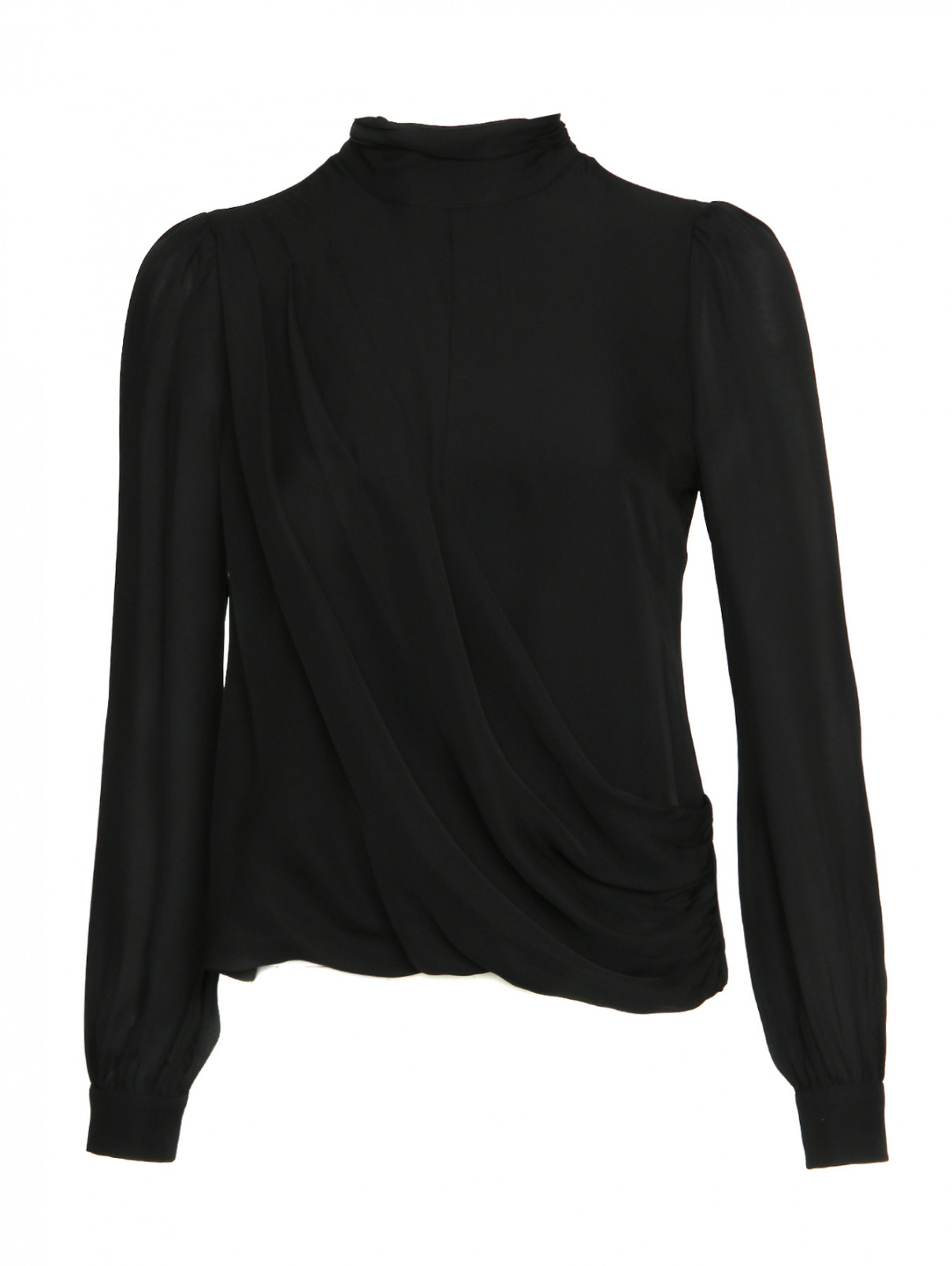 Блуза из шелка однотонная Michael by Michael Kors  –  Общий вид  – Цвет:  Черный