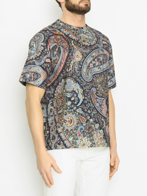 Хлопковая футболка с узором Etro - МодельВерхНиз