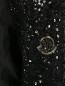 Легкое пальто с поясом, декорированное бисером и пайетками Moncler  –  Деталь