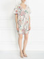 Платье прямого кроя из шелка с цветочным узором Paul&Joe  –  Модель Общий вид