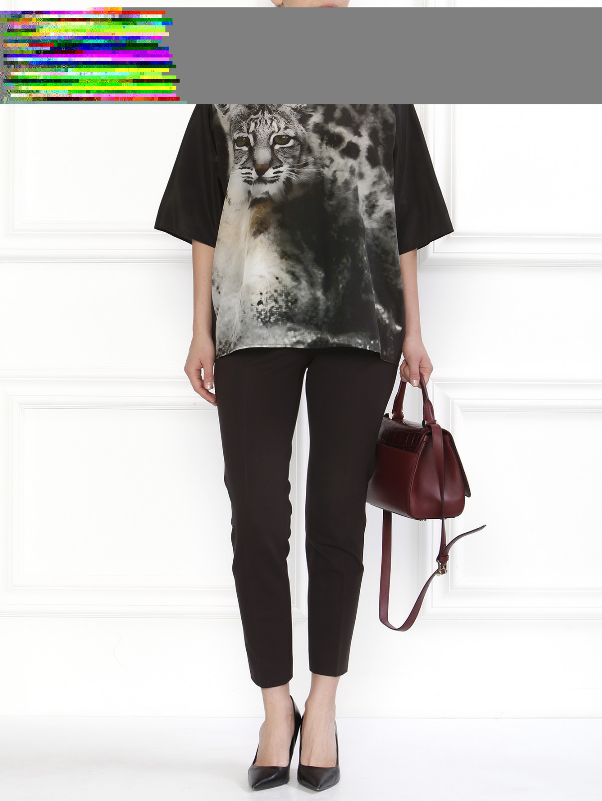Блуза из шелка с принтом Max Mara  –  Модель Общий вид  – Цвет:  Узор
