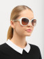 Солнцезащитные очки "стрекоза" в пластиковой оправе с декоративными дужками BVLGARI  –  Модель Общий вид