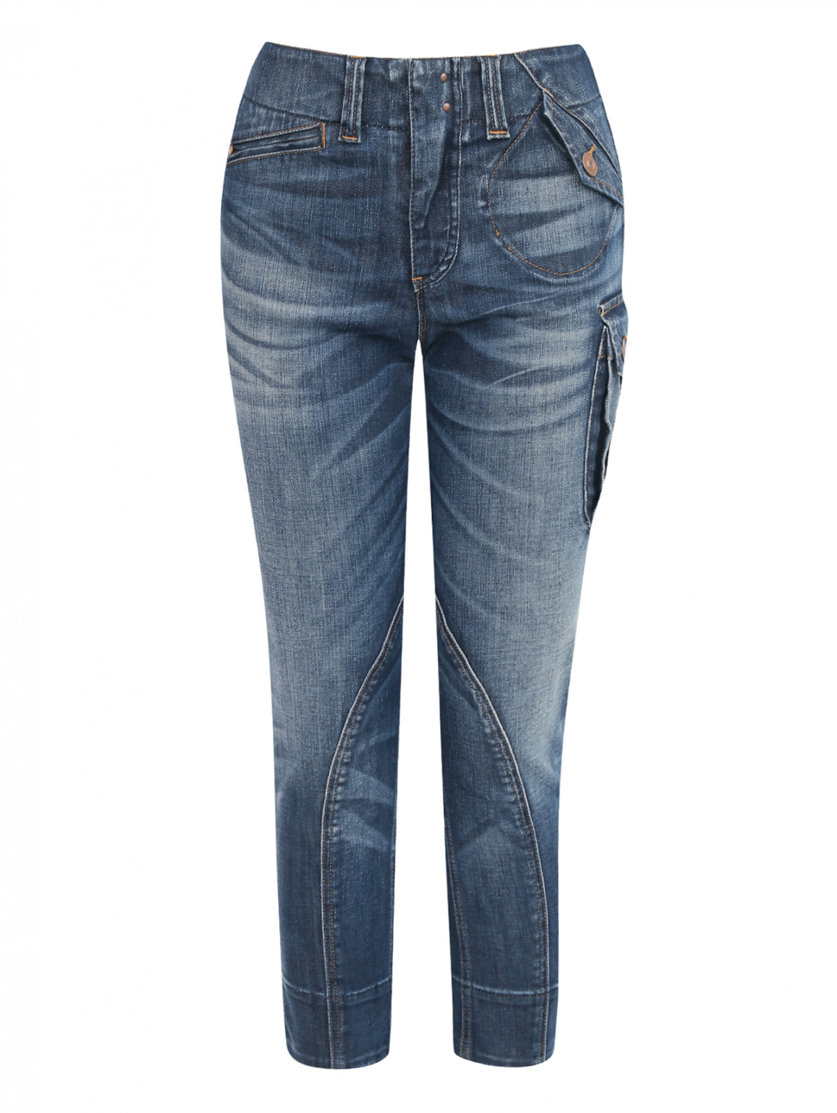 Укороченные джинсы узкого кроя MC Alexander McQueen  –  Общий вид  – Цвет:  Синий