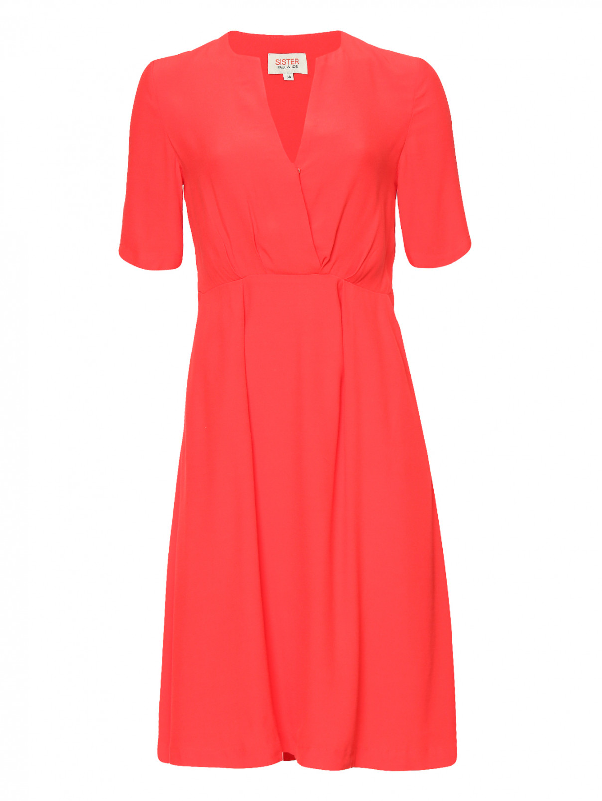 Платье-миди с короткими рукавами Paul&Joe Sister  –  Общий вид  – Цвет:  Красный