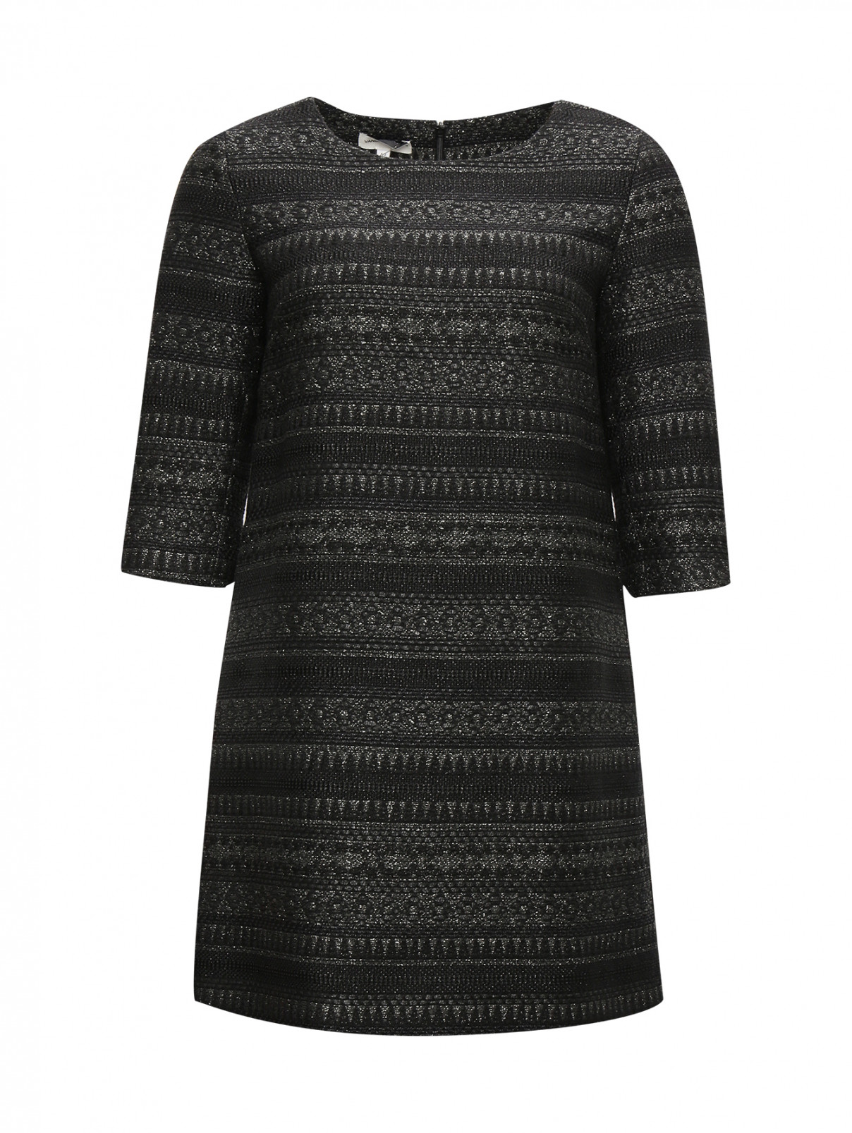 Мини-платье прямого фасона с рукавами 3/4 Vanda Catucci  –  Общий вид  – Цвет:  Черный
