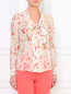 Блуза из шелка с цветочным узором Red Valentino  –  Модель Верх-Низ