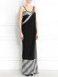 Платье-макси из шелка с узором "полоска" Jean Paul Gaultier  –  Модель Верх-Низ