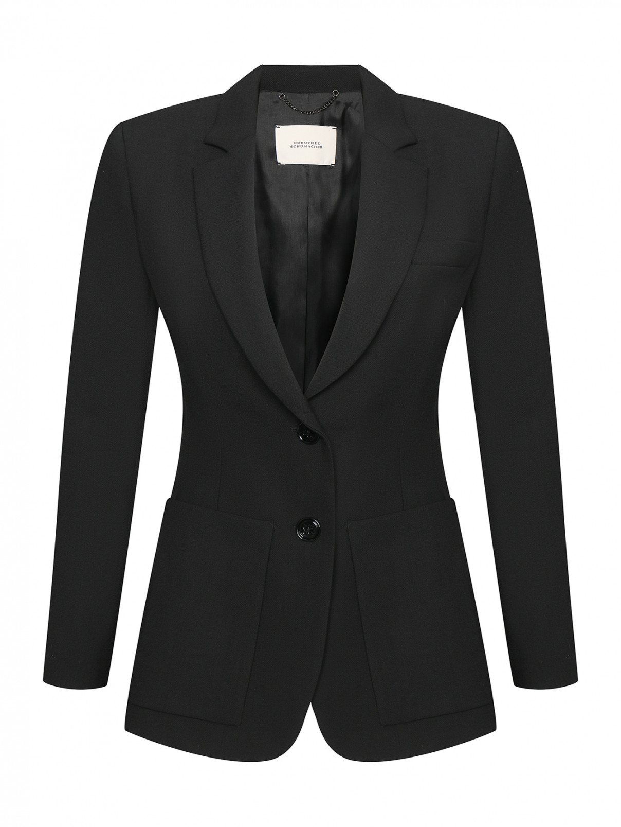 Пиджак из смешанной шерсти с карманами Dorothee Schumacher  –  Общий вид  – Цвет:  Черный