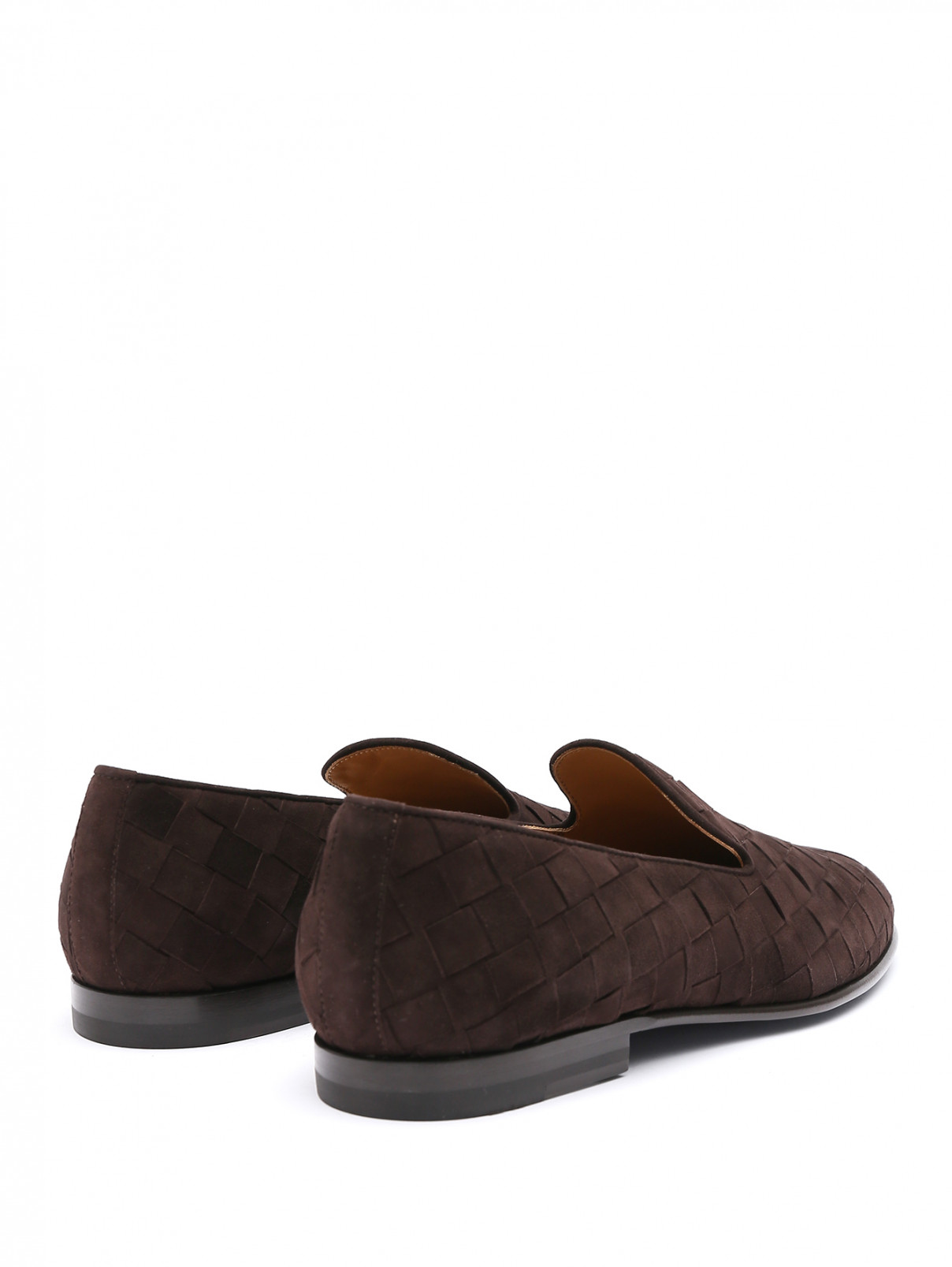 Плетеные слиперы из замши LARDINI  –  Обтравка2  – Цвет:  Коричневый