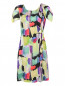 Платье-мини из шелка с абстрактным узором Emporio Armani  –  Общий вид
