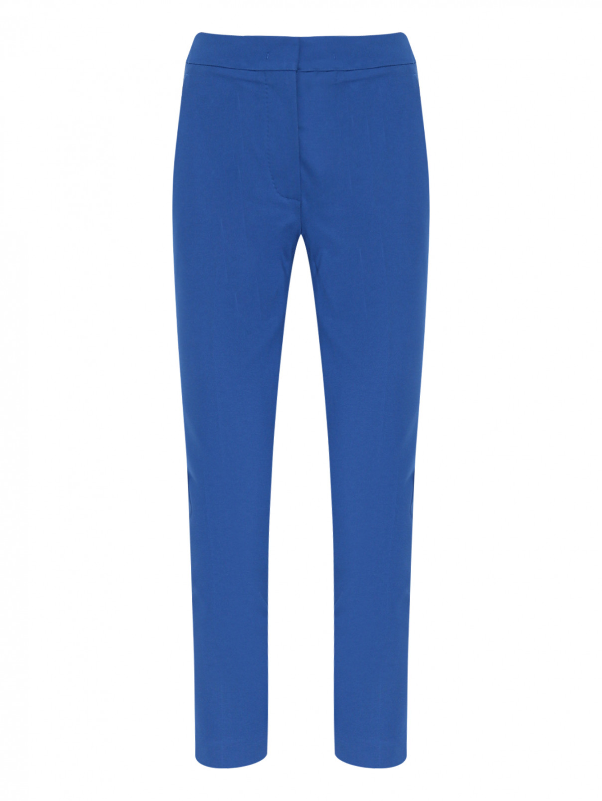 Укороченные брюки с карманами Max Mara  –  Общий вид  – Цвет:  Синий