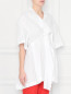 Блуза хлопковая с воланом и разрезами Nina Ricci  –  МодельВерхНиз