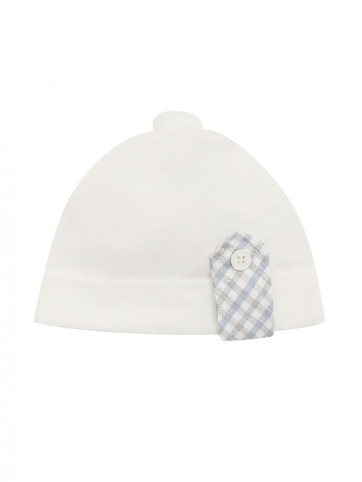 Трикотажная шапка с декором Aletta  –  Общий вид  – Цвет:  Белый