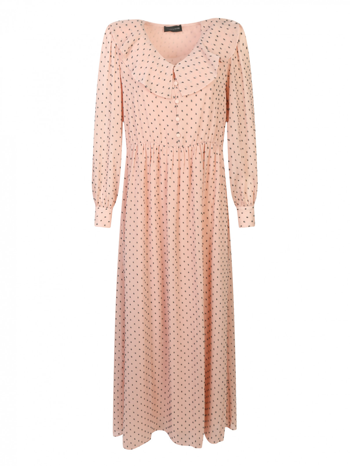 Платье-макси с узором "горох" Storm&Marie  –  Общий вид  – Цвет:  Розовый