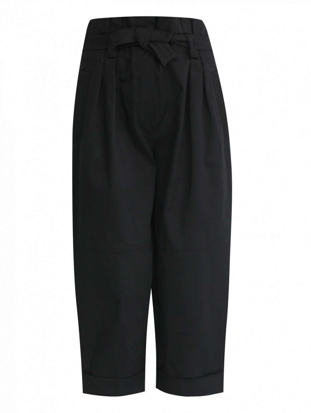 Укороченные брюки из хлопка свободного кроя Alberta Ferretti  –  Общий вид  – Цвет:  Черный