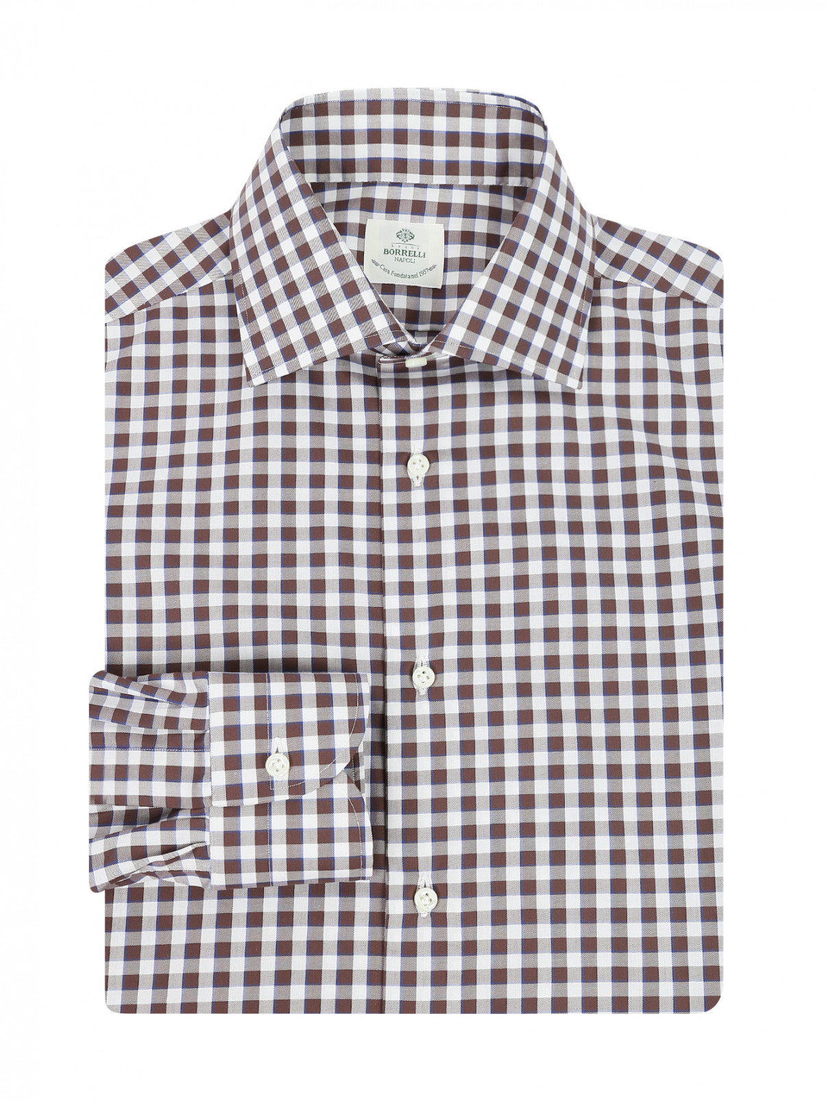 Рубашка из хлопка Borrelli  –  Общий вид  – Цвет:  Узор