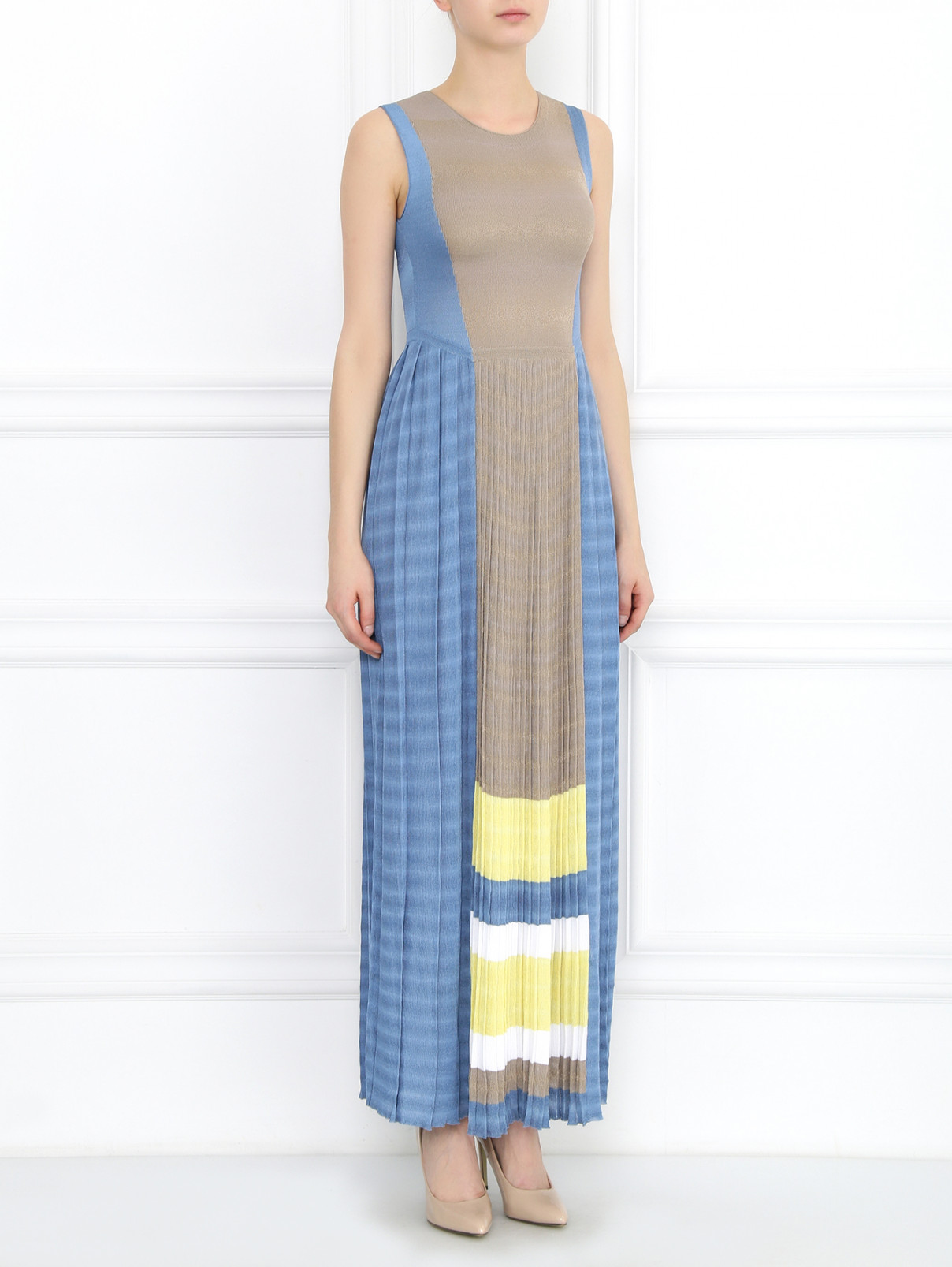 Платье-макси с контрастной вставкой Antonio Marras  –  Модель Общий вид  – Цвет:  Мультиколор