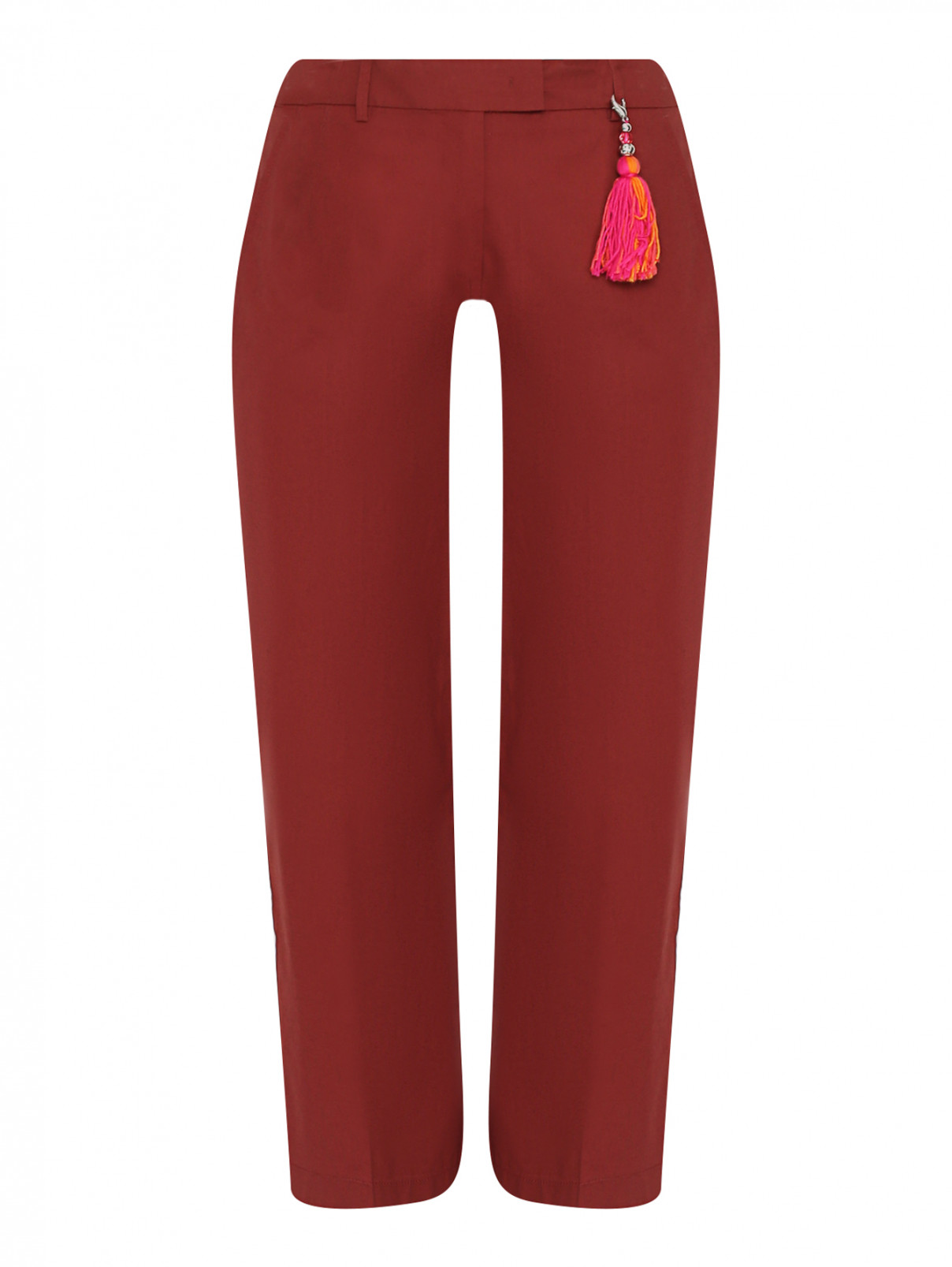 Укороченные брюки из хлопка Seventy  –  Общий вид  – Цвет:  Красный