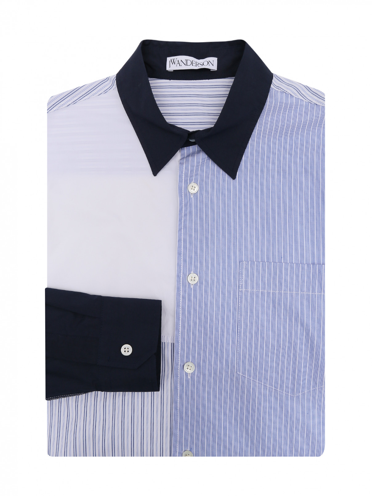 Рубашка из хлопка с узором J.W. Anderson  –  Общий вид  – Цвет:  Синий