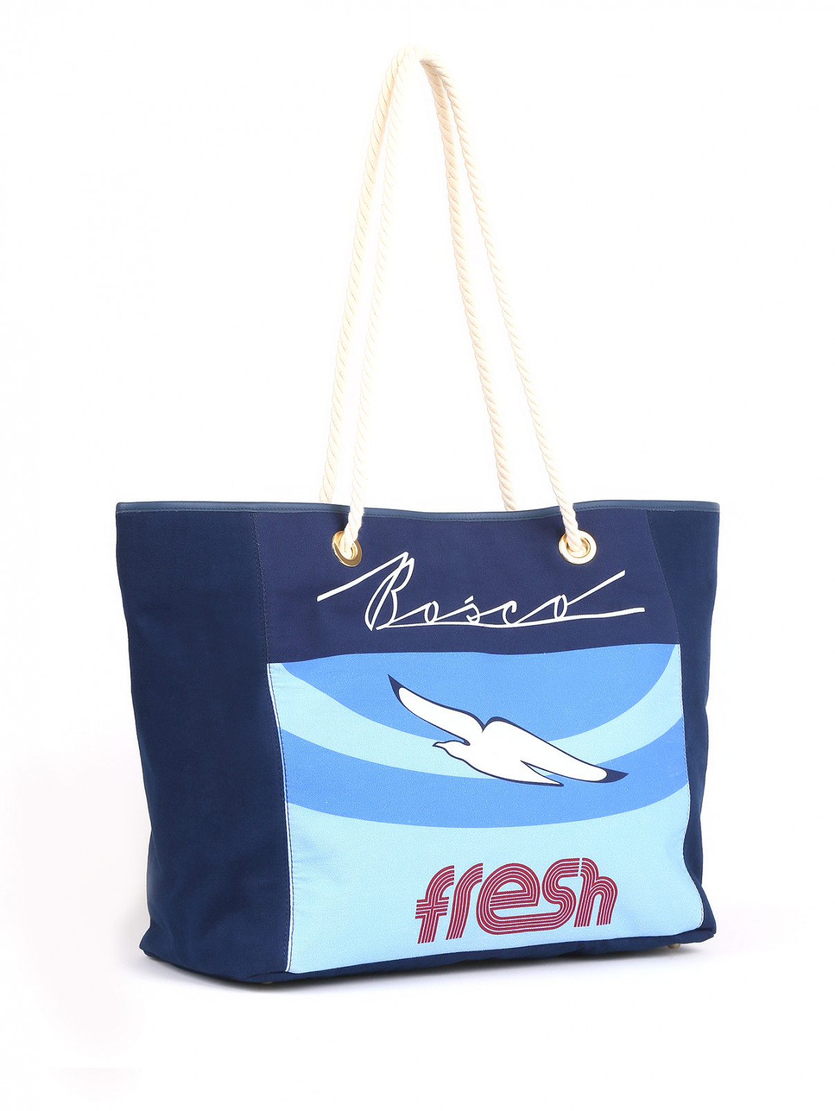 Пляжная сумка с аппликацией BOSCO  –  Обтравка1  – Цвет:  Синий
