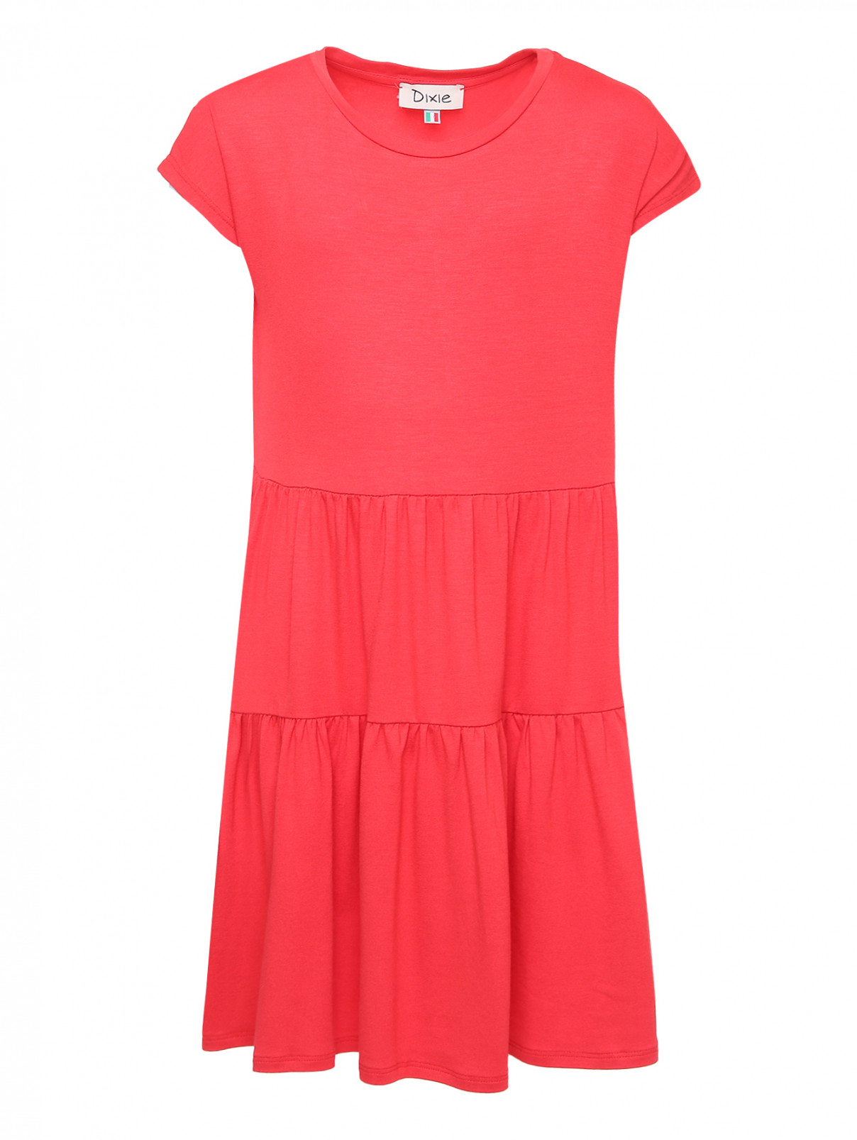 Платье из трикотажа с коротким рукавом DIXIE  –  Общий вид  – Цвет:  Красный